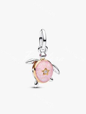 2026 Pink Sea Turtle Lab-grown Diamond Dangle Charm